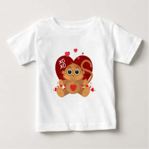T-shirt Pour Bébé Singe de la Saint Valentin