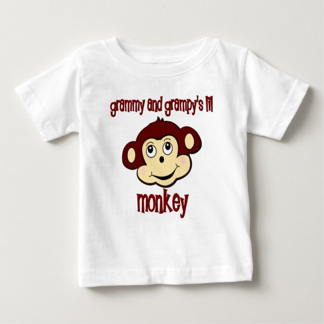 T-shirt Pour Bébé Singe de lil de Grammy et de Grampy (Devant)