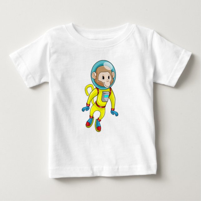 T-shirt Pour Bébé Singe en astronaute (Devant)