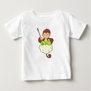 T-shirt Pour Bébé Singe en pattes croisées sur nuages