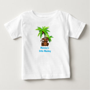 T-shirt Pour Bébé Singe et palmier Zoo Animal