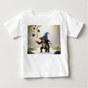 T-shirt Pour Bébé Singe Magique Sorcier Faisant Léviter des Bananes
