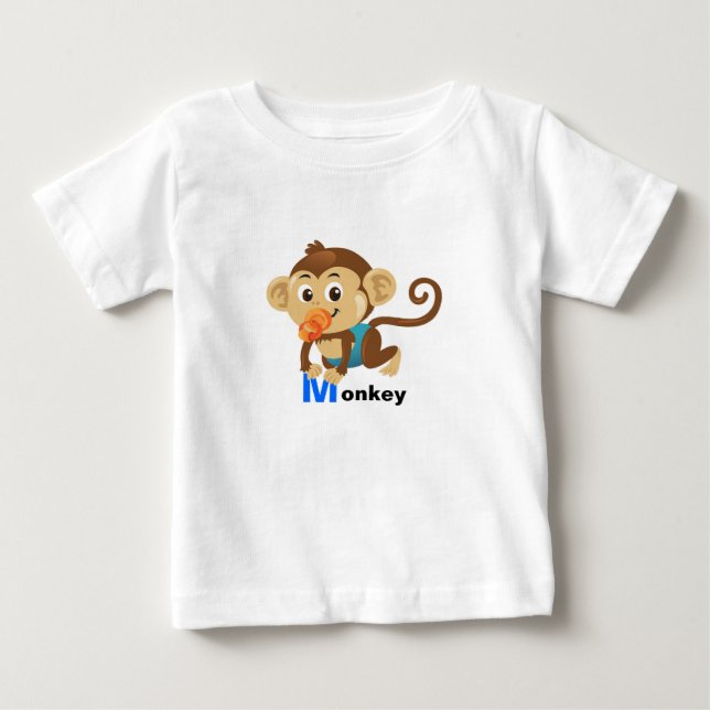 T-shirt Pour Bébé Singe mignon (Devant)