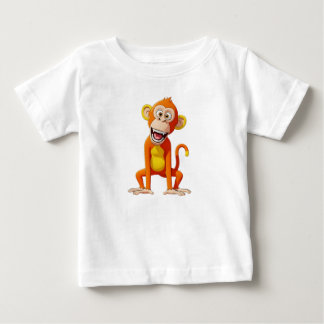 T-shirt Pour Bébé Singe riant sur fond blanc