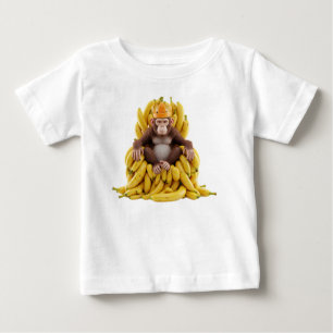 T-shirt Pour Bébé Singe Royal : Roi Chimpanzé sur un Trône de Frais
