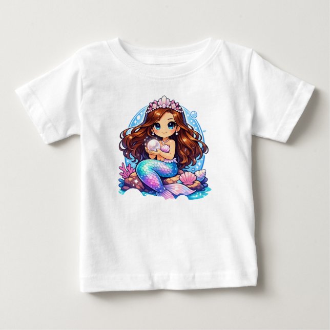 T-shirt Pour Bébé sirène  (Devant)