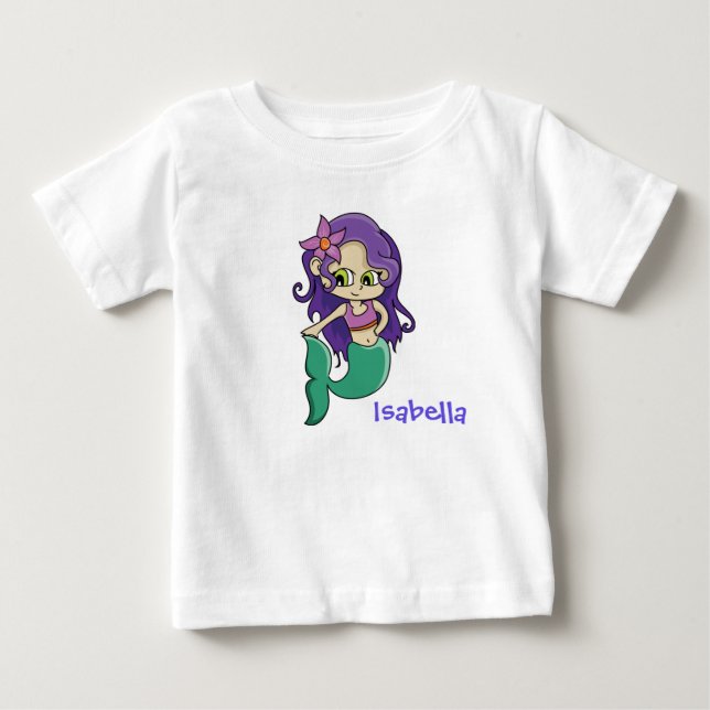 T-shirt Pour Bébé Sirène (Devant)