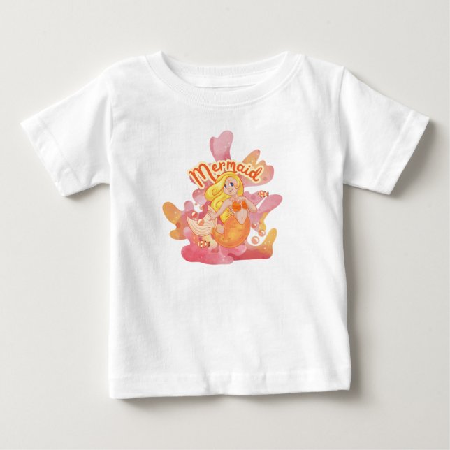 T-shirt Pour Bébé Sirène  (Devant)
