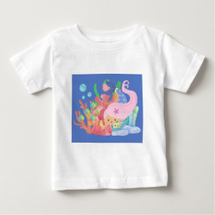 T-SHIRT POUR BÉBÉ SIRÈNE AUX CHEVEUX ROSES