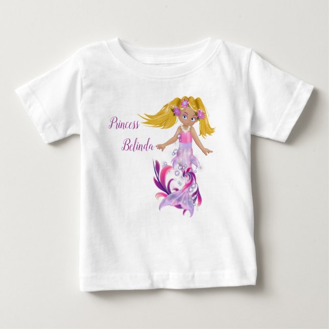 T-shirt Pour Bébé Sirène Tourbillonnant rose magique (Devant)