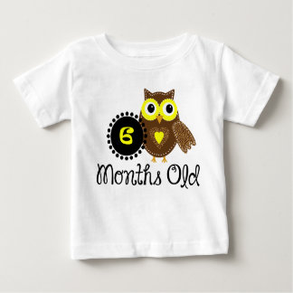 T-shirt Pour Bébé Six mois de hibou adorable