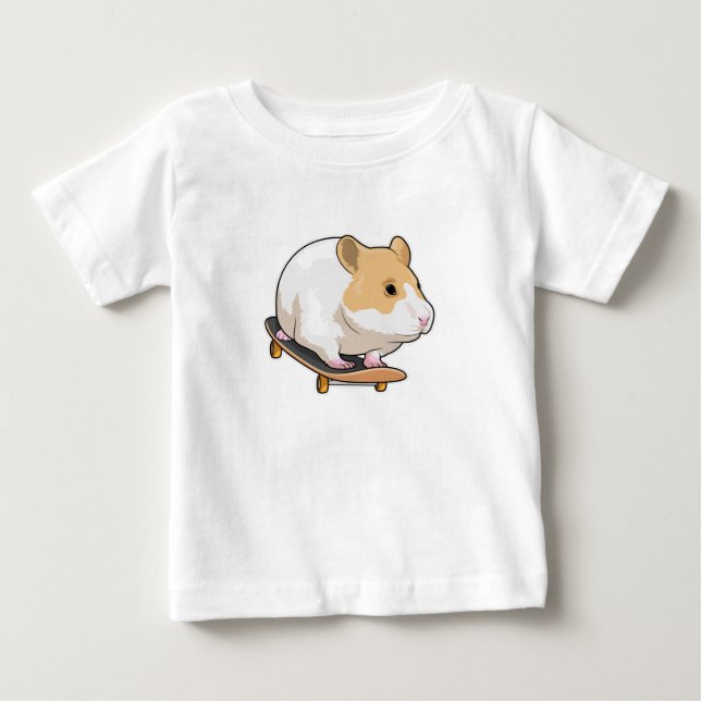 T-shirt Pour Bébé Skate de Hamster (Devant)