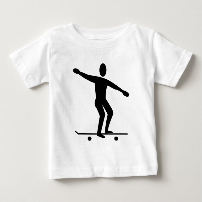 T-shirt Pour Bébé Skateboard - Noir (Devant)