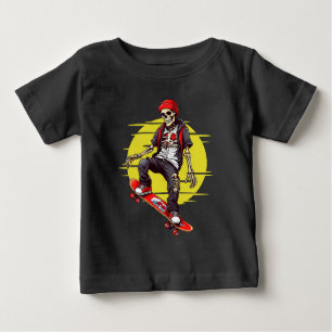 T-shirt Pour Bébé Skateboard Skeleton