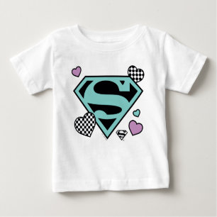 T-shirt Pour Bébé Skater Girl Supergirl Coeurs S-Shield