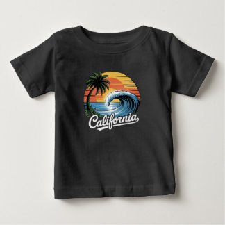T-shirt Pour Bébé Skater SkullTropical Sunset Retro Punk Island Wave