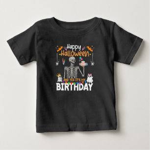 T-shirt Pour Bébé Skeleton C'est mon anniversaire fête Halloween heu