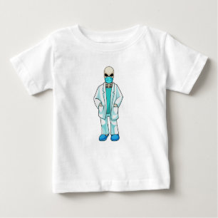 T-shirt Pour Bébé Skeleton comme docteur avec masque visage