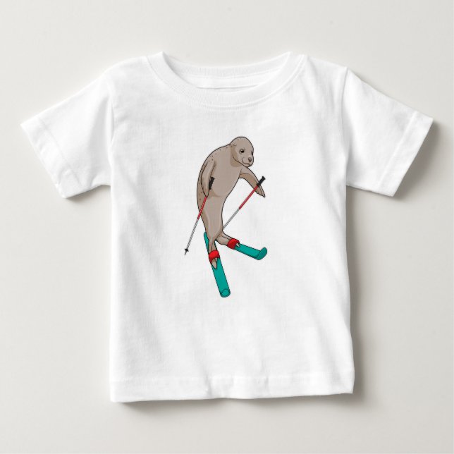 T-shirt Pour Bébé Ski de Seal (Devant)