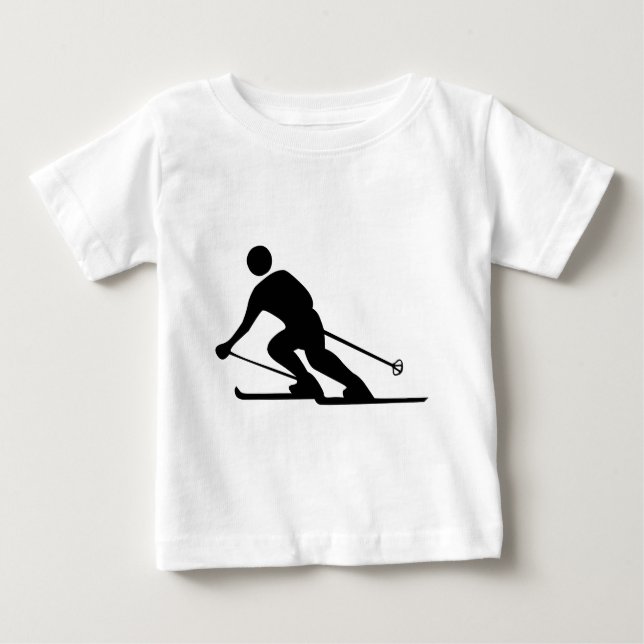 T-shirt Pour Bébé Ski - Noir (Devant)