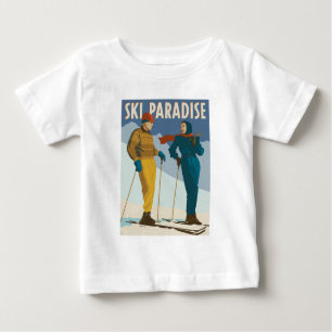T-shirt Pour Bébé Ski Paradise Impression Vintage