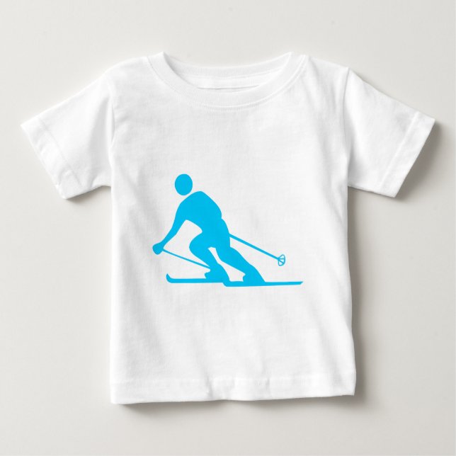 T-shirt Pour Bébé Ski - Sky Blue (Devant)