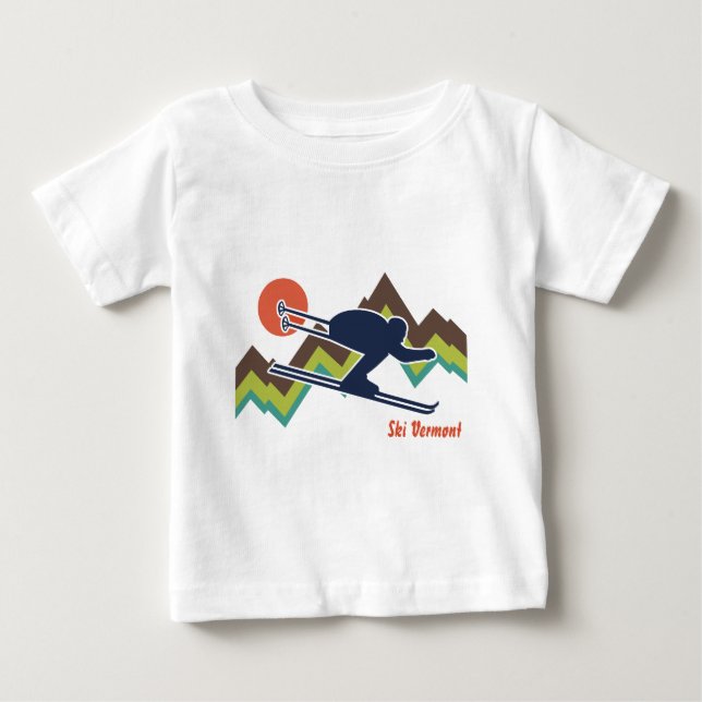 T-shirt Pour Bébé Ski Vermont (Devant)