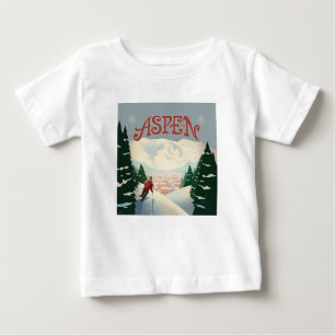 T-shirt Pour Bébé Skier d'Aspen   Colorado