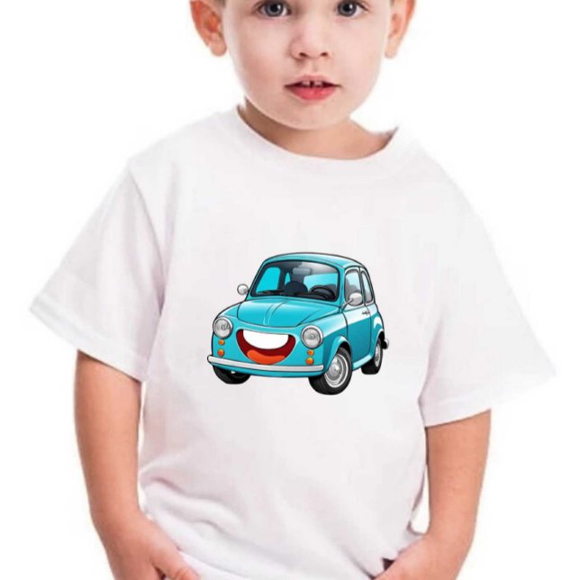 T-shirt Pour Bébé Sky Blue Smile Voiture Prin Enfants (Créateur téléchargé)
