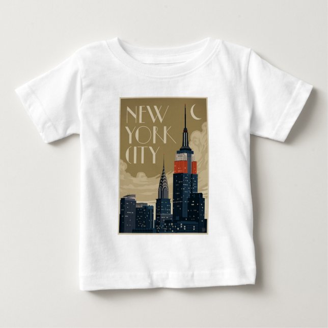 T-shirt Pour Bébé Skyline de New York (Devant)