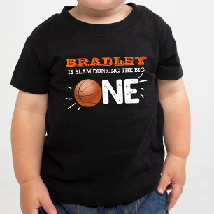 T-shirt Pour Bébé Slam Dunking The Big One   Basketball 1er annivers