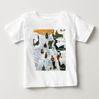 T-shirt Pour Bébé Sledding et creuser