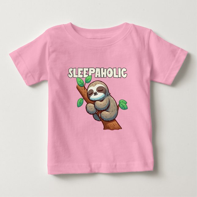 T-shirt Pour Bébé Sleepaholic - Amateurs de sommeil - Sleeping Sloth (Devant)