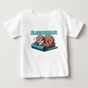 T-shirt Pour Bébé Sleepaholic - Sleeping Sloth sur tapis de Yoga