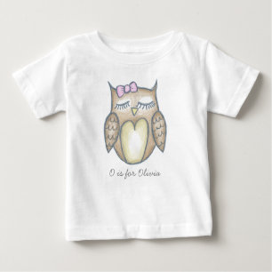T-shirt Pour Bébé Sleepy Owl Baby Bodysuit - Personnaliser Texte