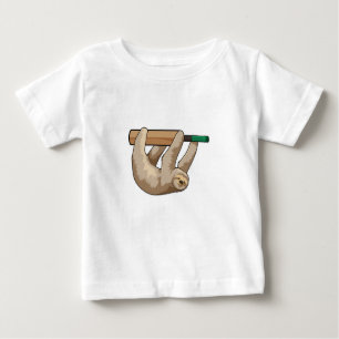 T-shirt Pour Bébé Slot au cricket avec chauve-souris de cricket