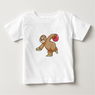 T-shirt Pour Bébé Sloth at Bowling avec Bowling ball
