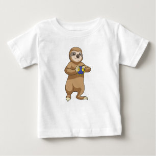 T-shirt Pour Bébé Sloth comme joueur de handball avec Handball
