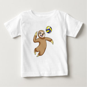 T-shirt Pour Bébé Sloth comme joueur de volleyball avec volleyball