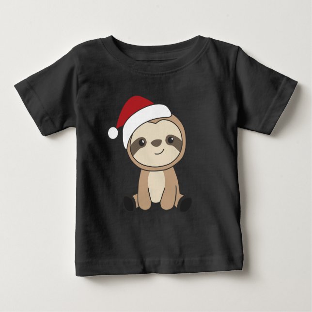 T-shirt Pour Bébé Sloth Noël Neige Hiver Animaux Machines à sous Béb (Devant)