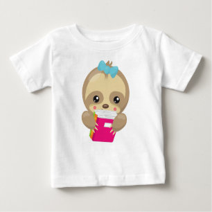 T-shirt Pour Bébé Sloth School, Jolie Sloth, Baby Sloth, Livres Scol