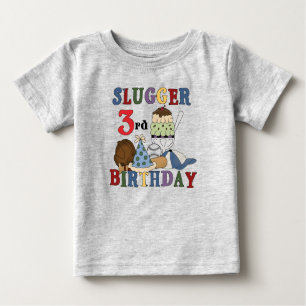 T-shirt Pour Bébé Slugger de baseball 3e chemises d'anniversaire