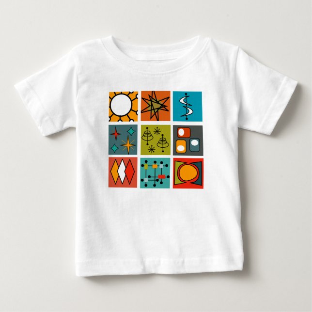 T-shirt Pour Bébé Smorgasbord moderne du milieu du siècle (Devant)