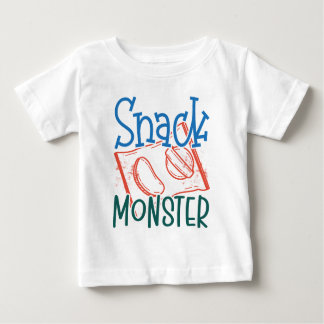 T-shirt Pour Bébé Snack Monster drôle et mignonne bébé blanc