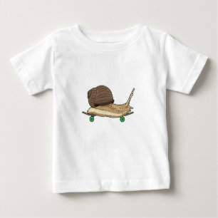 T-shirt Pour Bébé Snail as Skateboard avec Skateboard