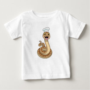 T-shirt Pour Bébé Snake as Cook avec Chef casquette
