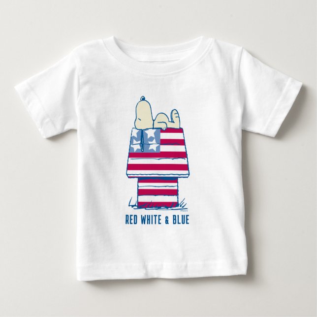 T-shirt Pour Bébé Snoopy sur 4 juillet Dog House (Devant)