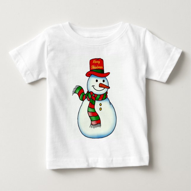 T-shirt Pour Bébé Snowman (Devant)