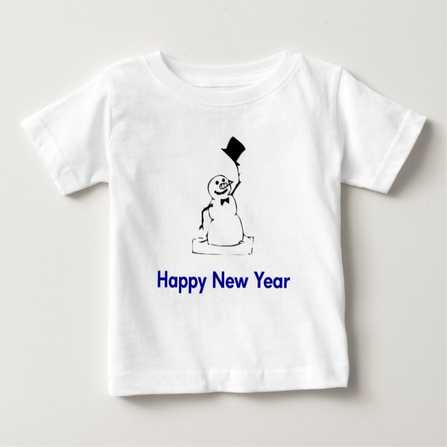 T-shirt Pour Bébé Snowman Bonne année (Devant)