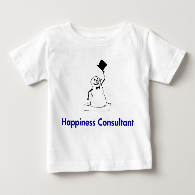 T-shirt Pour Bébé Snowman Happiness Consultant (Devant)